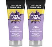 JOHN FRIEDA - Champú Violet Crush 75 ml, para Cabellos Rubios, Elimina los Reflejos Anaranjados, Rubio Fresco y Brillante, Matizador de Cabello Teñido o Natural, Tonificación Uniforme del Cabello