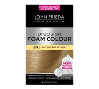 John Frieda Coloración de espuma permanente, paquete de 2 unidades, color de espuma de precisión, color: rubio claro natural 9N, rubio claro, cobertura perfecta y uniforme, para 1 aplicación