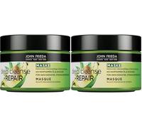 John Frieda - Deep Cleanse & Repair Mascarilla/Tratamiento - Contenido: 250 ml - Con aceite de semillas de cáñamo + aguacate nutritivo - Mascarilla calmante para cabello dañado (Paquete de 2)