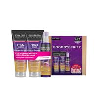 John Frieda Frizz Ease Wunder Set de reparación - Champú, acondicionador, espray de cuidado inmediato y antifaz MegRhythm - Programa de bienestar para el hogar