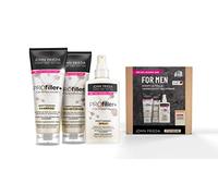 John Frieda Profiller + Beneficio Set - Perfecto para el cabello fino de los hombres - Contenido: champú, 250 ml + acondicionador, spray fortalecedor, 150 ml - Proporciona al cabello con ingredientes