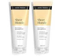 John Frieda Sheer Blonde Champú Iluminador | Revitaliza y Aporta Brillo al Rubio | Protege la Luminosidad y Reduce la Rotura | Con Vitamina C | Rubio Natural o Teñido | Sin Siliconas | 250 ml