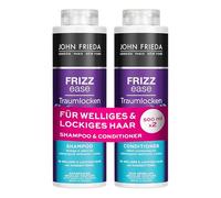 John Frieda Traumlocken - Champú y acondicionador para rizos (1 champú de 500 ml y acondicionador de 500 ml, rellenable, serie Frizz Ease, para cabello rizado y ondulado)