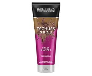 John Frieda Tschüss - Champú gris - Contenido: 250 ml - Para cabello castaño - Oculta gradualmente el primer cabello gris - Para una morena teñida naturalmente