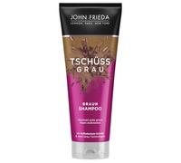 John Frieda Tschüss - Champú gris - Contenido: 250 ml - Para cabello castaño - Oculta gradualmente el primer cabello gris - Para una morena teñida naturalmente