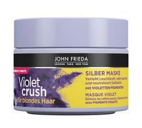 John Frieda Violet Crush - Mascarilla de plata para cabello rubio, 250 ml, neutraliza el tinte amarillo, repara el daño del cabello