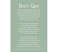 John Greenleaf Whittier Don't quit - Impresión artística de poema (verde), tamaño A4