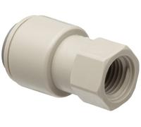 John Guest Adaptador de tubo de copolímero de acetal, tubo de 3/8 pulgadas OD x 1/4 pulgadas hembra acampanada (paquete de 10)