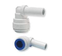 John Guest PP220808W Codo de enchufe, blanco, 1/4 OD de vástago