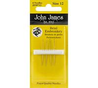 John James Agujas BORDADERAS SZ SHRT, Acero Inoxidable Aluminio, Tamaño 12 Corto 4/Pkg, talla única