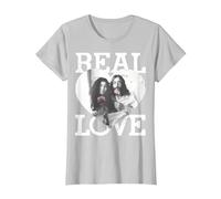 John Lennon - Amor Real Camiseta, Mujer, Plata, XS