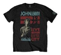 John Lennon Hombre Live In NYC Camiseta Not Applicable, Negro (Black Black), Medium