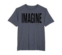 John Lennon - Imagínate Camiseta, Hombre Tallas Grandes, Azul Jaspeado, 3X Alto