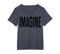 John Lennon - Imagínate Camiseta, Mujer Tallas Grandes, Azul Jaspeado, 3XL Grande