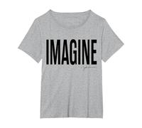 John Lennon - Imagínate Camiseta, Mujer Tallas Grandes, Gris Jaspeado, 2XL Grande