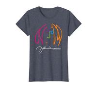 John Lennon Portrait Classic Rock Peace Camiseta, Mujer, Azul Jaspeado, M