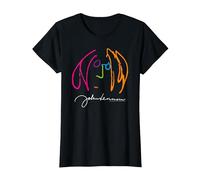 John Lennon Portrait Classic Rock Peace Camiseta, Mujer, Negro, XL