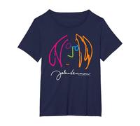 John Lennon Portrait Classic Rock Peace Camiseta, Mujer Tallas Grandes, Azul Marino, 4XL Grande