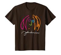 John Lennon Portrait Classic Rock Peace Camiseta, Niños, Marrón, 10 años