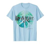 John Lennon - Signo de Paz Camiseta, Hombre, Azul Bebé, L
