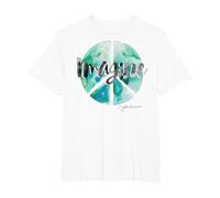 John Lennon - Signo de Paz Camiseta, Hombre Tallas Grandes, Blanco, 3X Alto