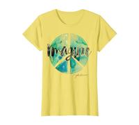 John Lennon - Signo de Paz Camiseta, Mujer, Limón, 3XL