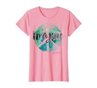 John Lennon - Signo de Paz Camiseta, Mujer, Rosado, XXL