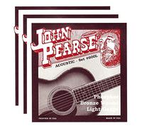 John Pearse Cuerdas acústicas Fósforo Bronce Luz 12-53 (paquete de 3)
