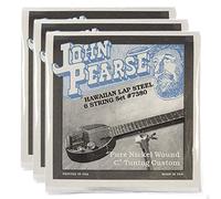 John Pearse Hawaiian Lap - Cuerdas de acero puro níquel C6 Tuning 15-32 (paquete de 3)