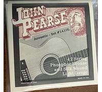 John Pearse Strings® 1410L para guitarra acústica de 12 cuerdas, bronce fósforo y herida de seda, calibre ligero 10-49