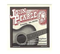 John Pearse Strings Strings 570C para guitarra acústica - herida de bronce de fósforo - calibre ligeramente ligero aduana 11-52
