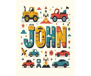John Personalized Coloring Book: This fun and engaging kids coloring book features a bright, glossy cover with a cool original boy-themed design and ... and screen-free fun at home or on the go.