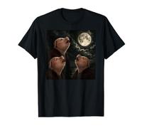 John Pork Aullando a la Luna Tres Lobos Meme Divertido Brainrot Camiseta gráfica económica