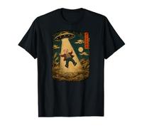 John Pork Japonés Vintage OVNI Alien Abduction Meme Brainrot Camiseta gráfica económica