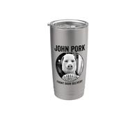 John Pork Puerta Principal Entrega Meme Cerdo Hombre Sosteniendo Dinero Arte Vaso térmico de acero inoxidable de doble pared