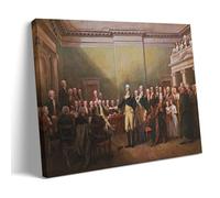 John Trumbull - Póster decorativo de obra maestra del general George Washington renunciando a su comisión, lienzo decorativo para pared, decoración artística moderna para el hogar, idea de regalo, 30