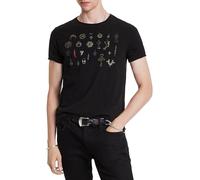 John Varvatos Camiseta con Colgantes para Hombre, Negro, X-Small