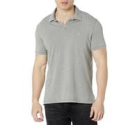 John Varvatos Polo de manga corta Bodhi para hombre, Gris (Medium Grey), Large