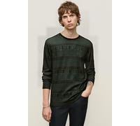 John Varvatos Reade Ls Pattern Mix Crew With Cold Dye Dark Moss Talla: XL | Manga Larga Outlet | Hombre | Blanco