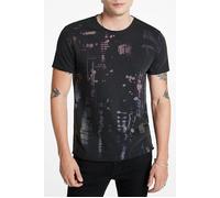 John Varvatos Ss Raw Edge Tee - City Lights Charcoal Talla: XS | Camisetas con Decoración Impresa Outlet | Hombre | Negro
