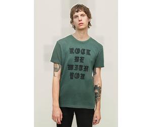 John Varvatos Ss Raw Edge Tee - Rock Be With You Dark Moss Talla: XS | Camisetas con Decoración Impresa Outlet | Hombre | Blanco