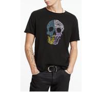 John Varvatos Ss Raw Edge Tee Vintage Wash - Pattern S Black Talla: XS | Camisetas con Decoración Impresa Outlet | Hombre | Negro