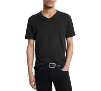 John Varvatos Star USA - Camiseta de Manga Corta para Hombre con Cuello en V con Corte en Bruto - Negro - X-Small