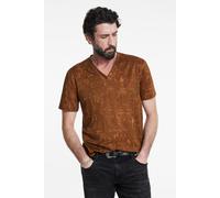John Varvatos Wooster Slim Fit Ss Linenv-neck Sienna Brown Talla: M | Camisetas con Decoración Impresa Outlet | Hombre | Marrón