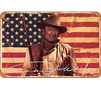 John Wayne Cartel Retro de hojalata, Cartel Vintage, Placa, decoración de Pared para Bar, cafetería, jardín, Dormitorio, Oficina, Hotel, 20X30 cm