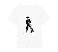 John Wayne Liberty Cenefa Camiseta, Mujer Tallas Grandes, Blanco, 2XL Grande