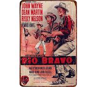 John Wayne Rio Bravo Carteles de chapa vintage Cartel de chapa Retro Letrero de metal Placa Arte Decoración de pared 8 × 12 Pulgadas