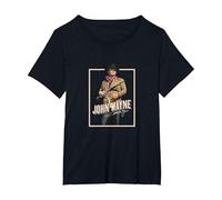 John Wayne True Grit Camiseta, Mujer Tallas Grandes, Negro, 1XL Grande