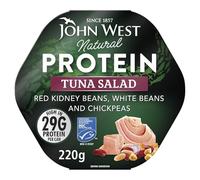 John West Ensalada de atún con proteínas naturales con frijoles rojos, frijoles blancos y garbanzos, 220 g