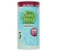 John West - Filete de atún en un poco de agua de manantial, sin drenaje, 5 latas de 110 g